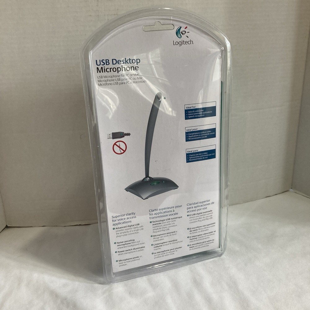 New Logitech USB Noise Canceling Desktop Microphone for PC Mac