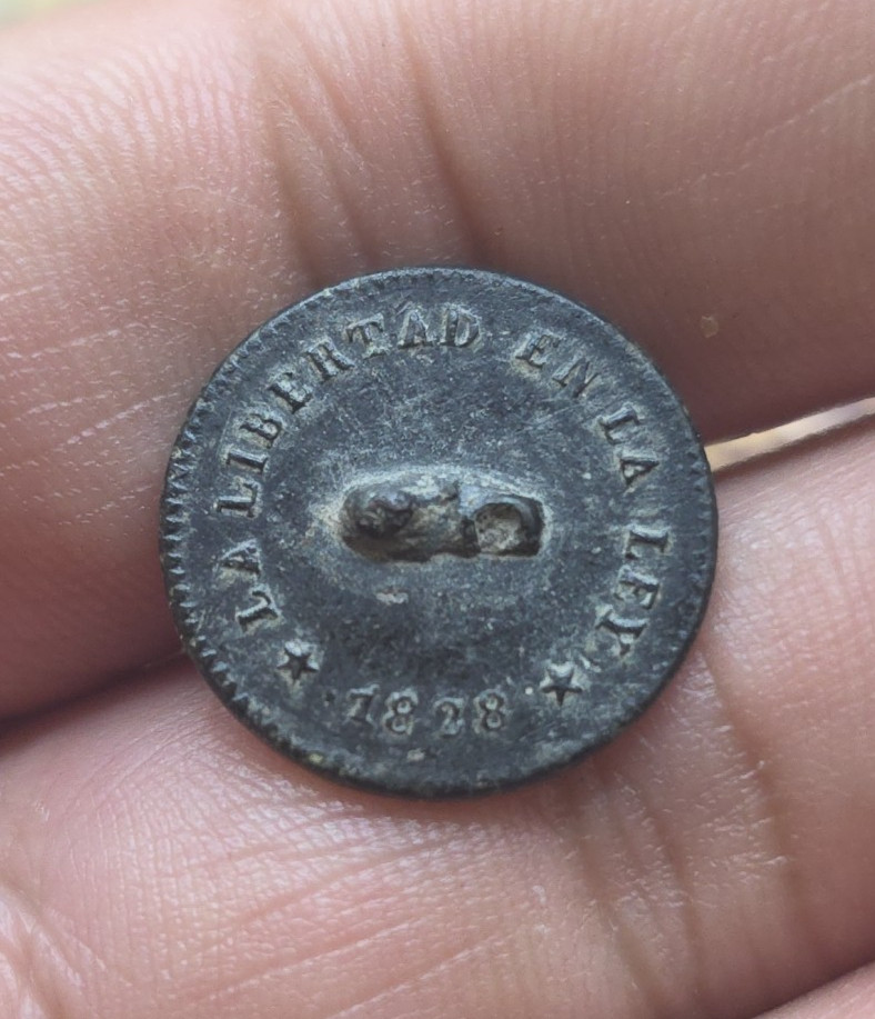 Mexico Military Dug Button Texas Revolution Period 1828 La Libertad En La Ley