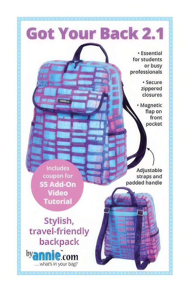 Got Your Back 2.1 Backpack Pattern by Annie