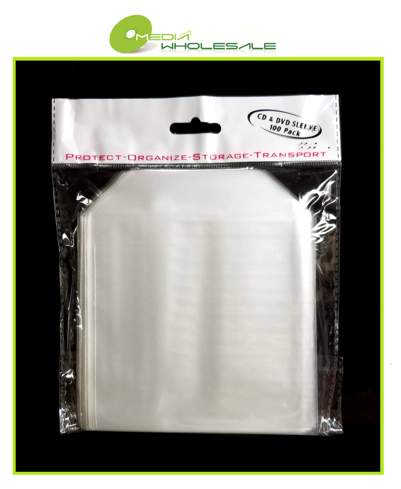 1000 CD DVD Thin CPP Clear Plastic Sleeve with Flap (No Stitches) 65micron