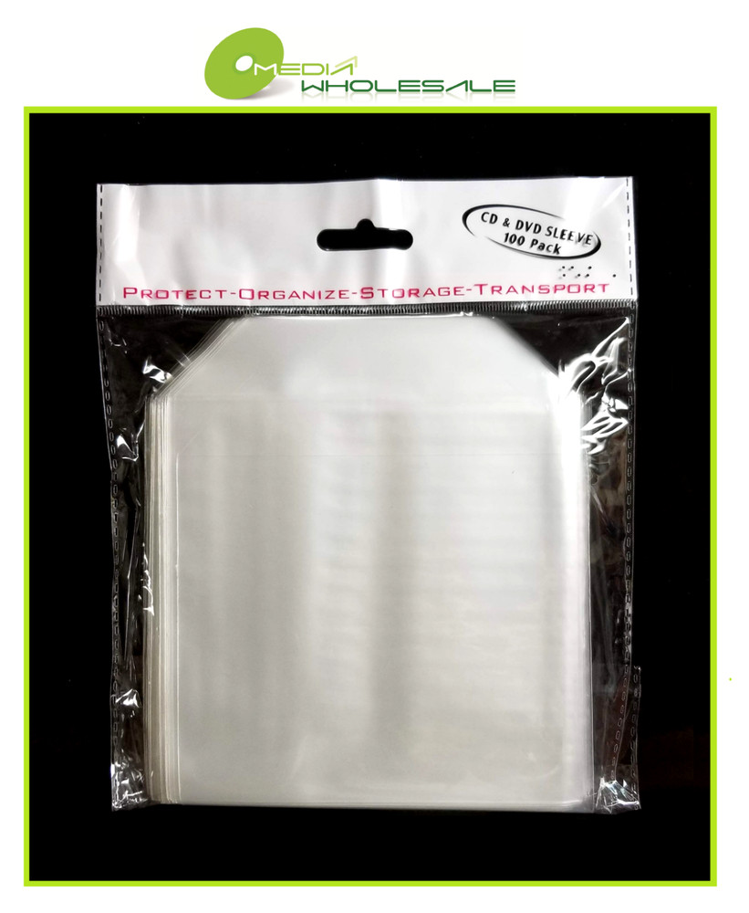 500 CD DVD Thin CPP Clear Plastic Sleeve with Flap (No Stitches) 65micron