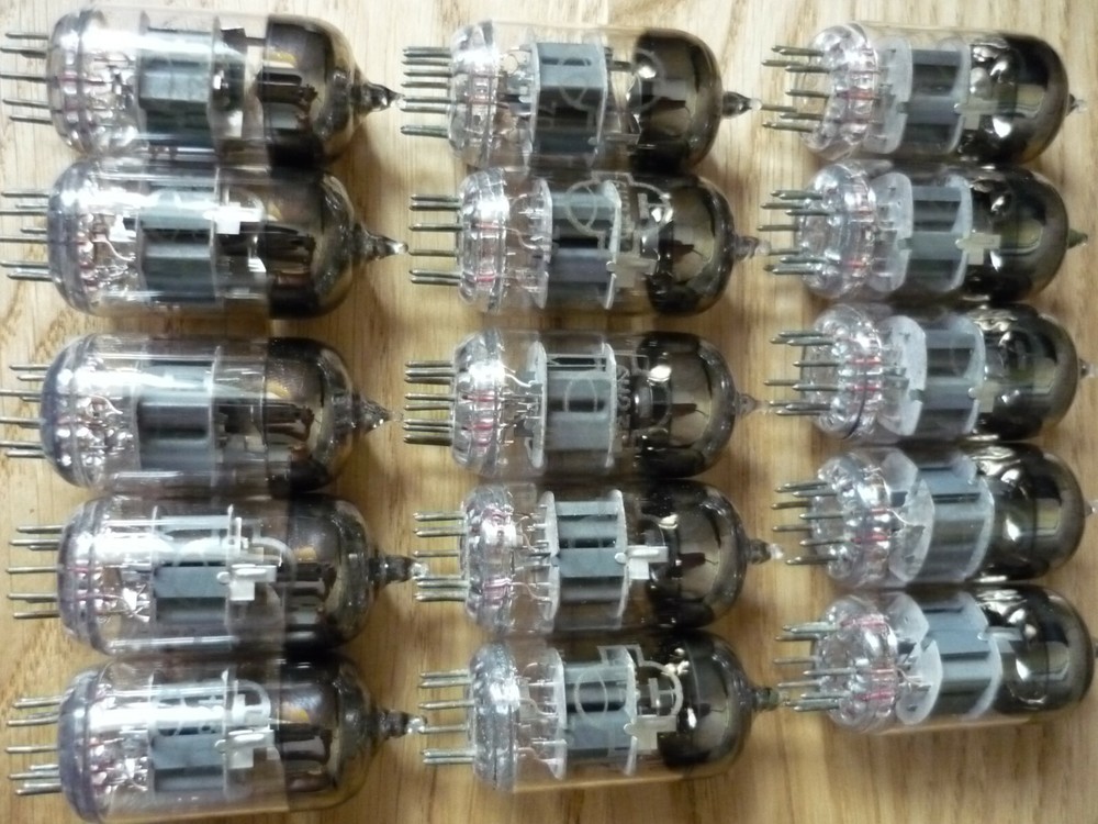 15pcs. 6N23P / 6Н23П = ECC88 Double triode mini NEW. OTK. MILITARY. SAME DATE
