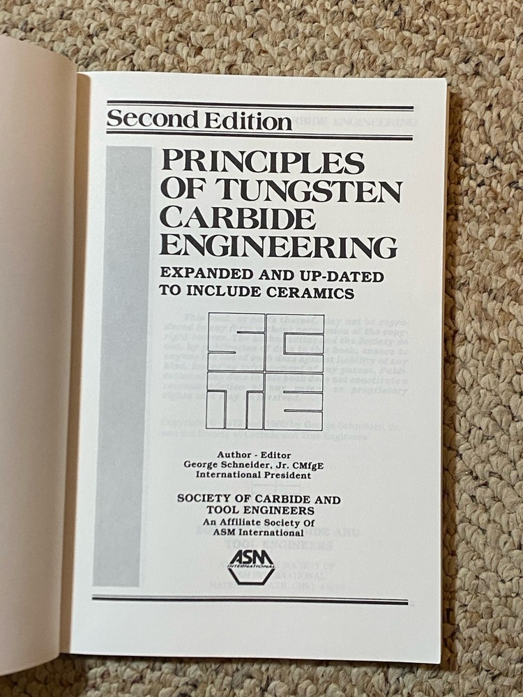 1989 Principles of Tungsten Carbide Engineering Second Edition