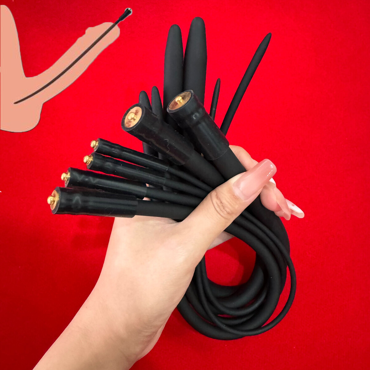 Male E-Stim Silicone Shock Urethral Plug Stretcher Dilator Sounding Stretching