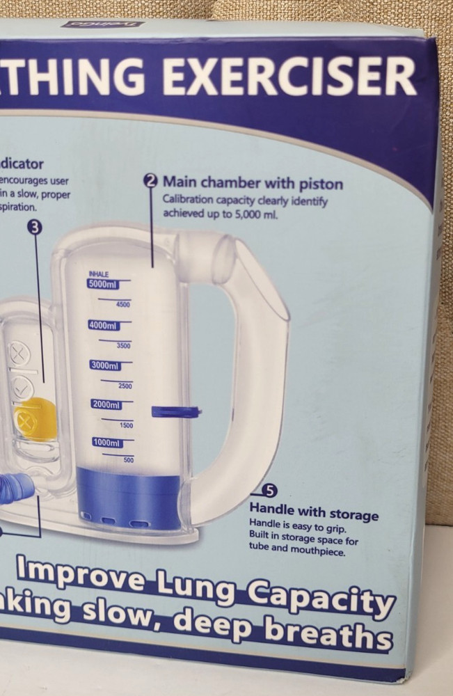 Breathing Exercise Device for Lungs Deep Breathing, Incentive Spirometer 5000ml