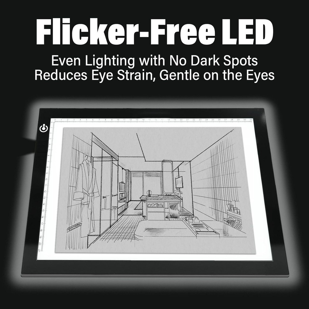 A4 Light Box for Tracing – Ultra-Thin LED Light Table with Adjustable Brightn...