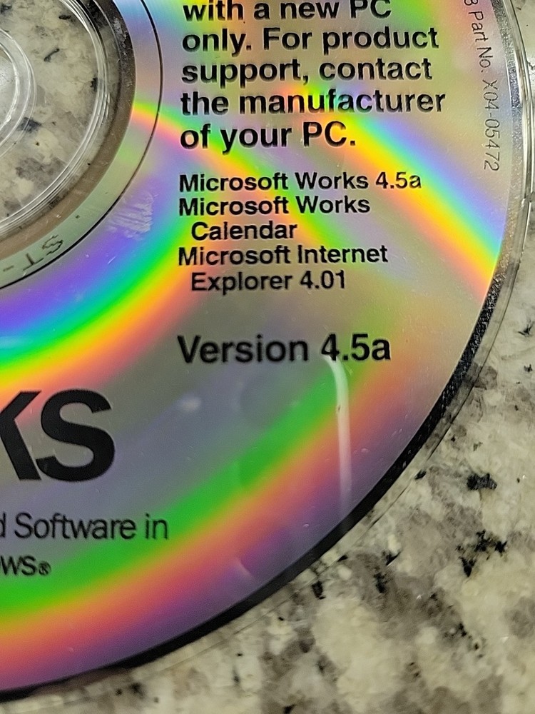 Microsoft Works Version 4.5 CD ONLY