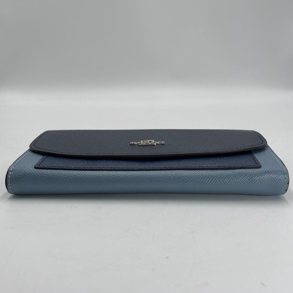 Authentic Coach Leather Long Wallet, Blue