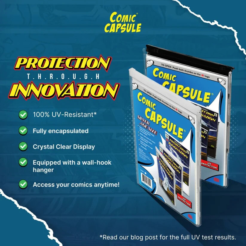 2 Silver Age Size ComicCapsule Clear Comic Book Plastic Protector UV Protection