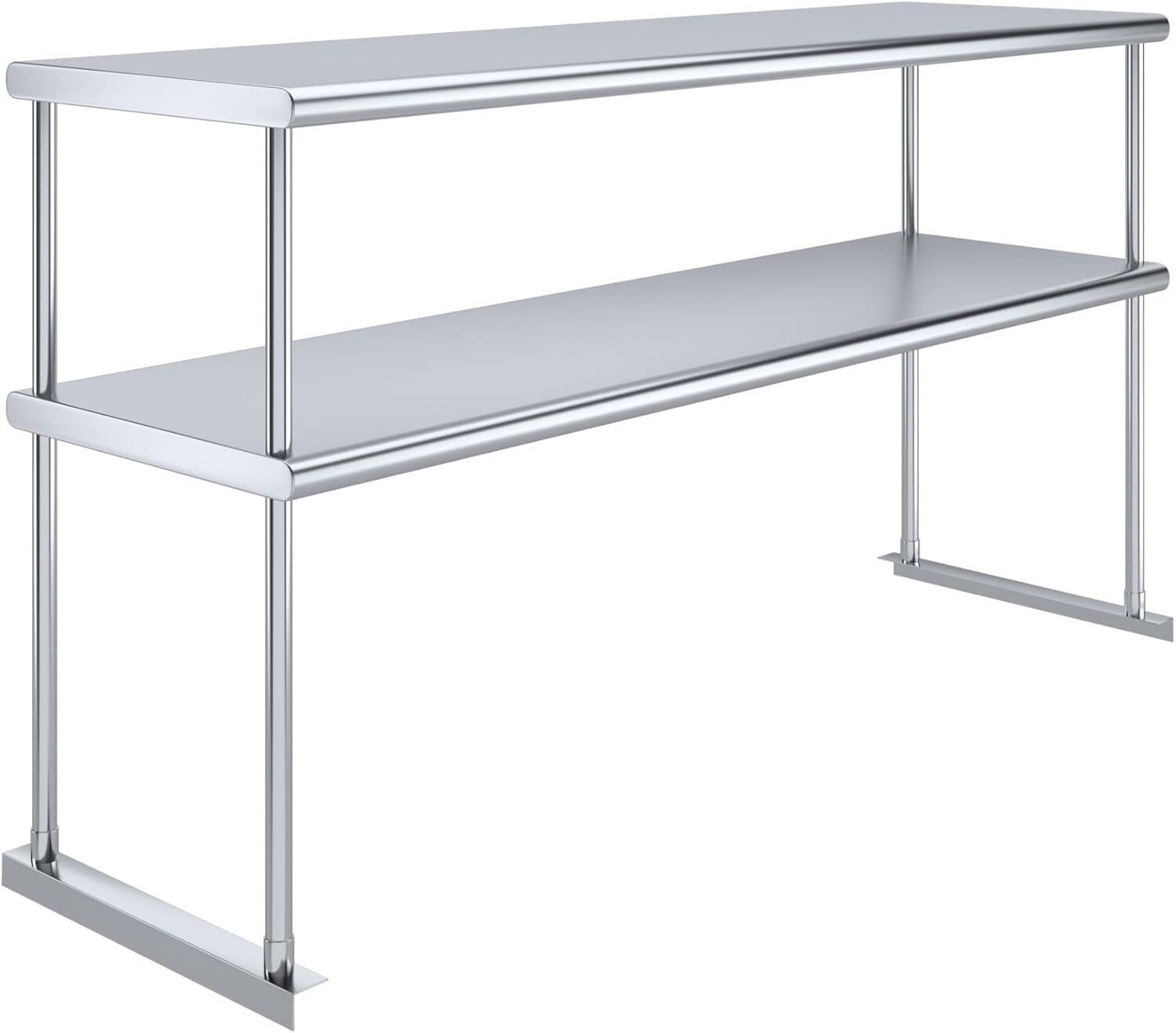 18” x 60” Stainless Steel Adjustable Double Overshelf - Work Table Storage