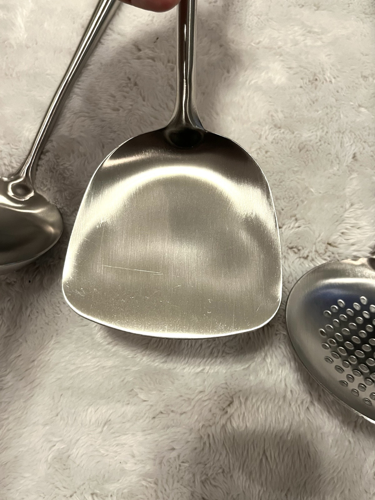 Stainless Steel Wok Spatula Ladle Tool Set Long Handle 17inches Kitchenware NEW