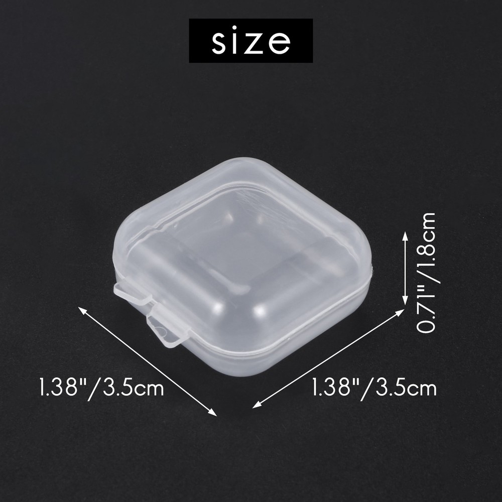 50Packs Small Clear Plastic Storage Containers,Mixed Empty , Case with Lids3344
