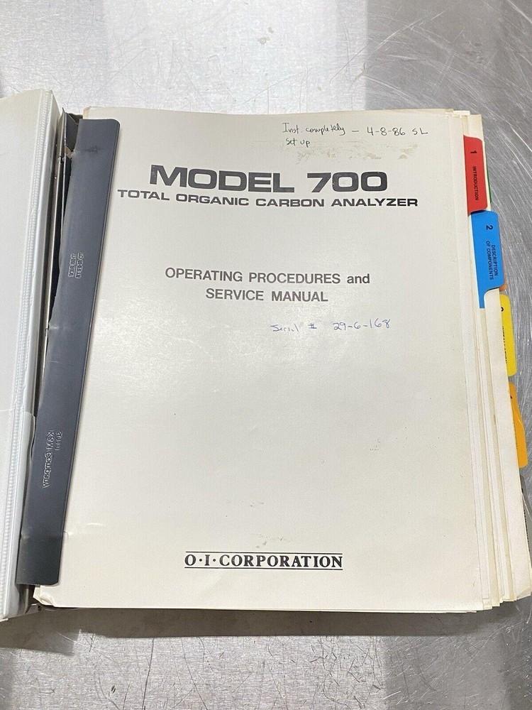 IO Analytical 700 Total Organic Carbon Analyzer - Instructions Manual / Guide