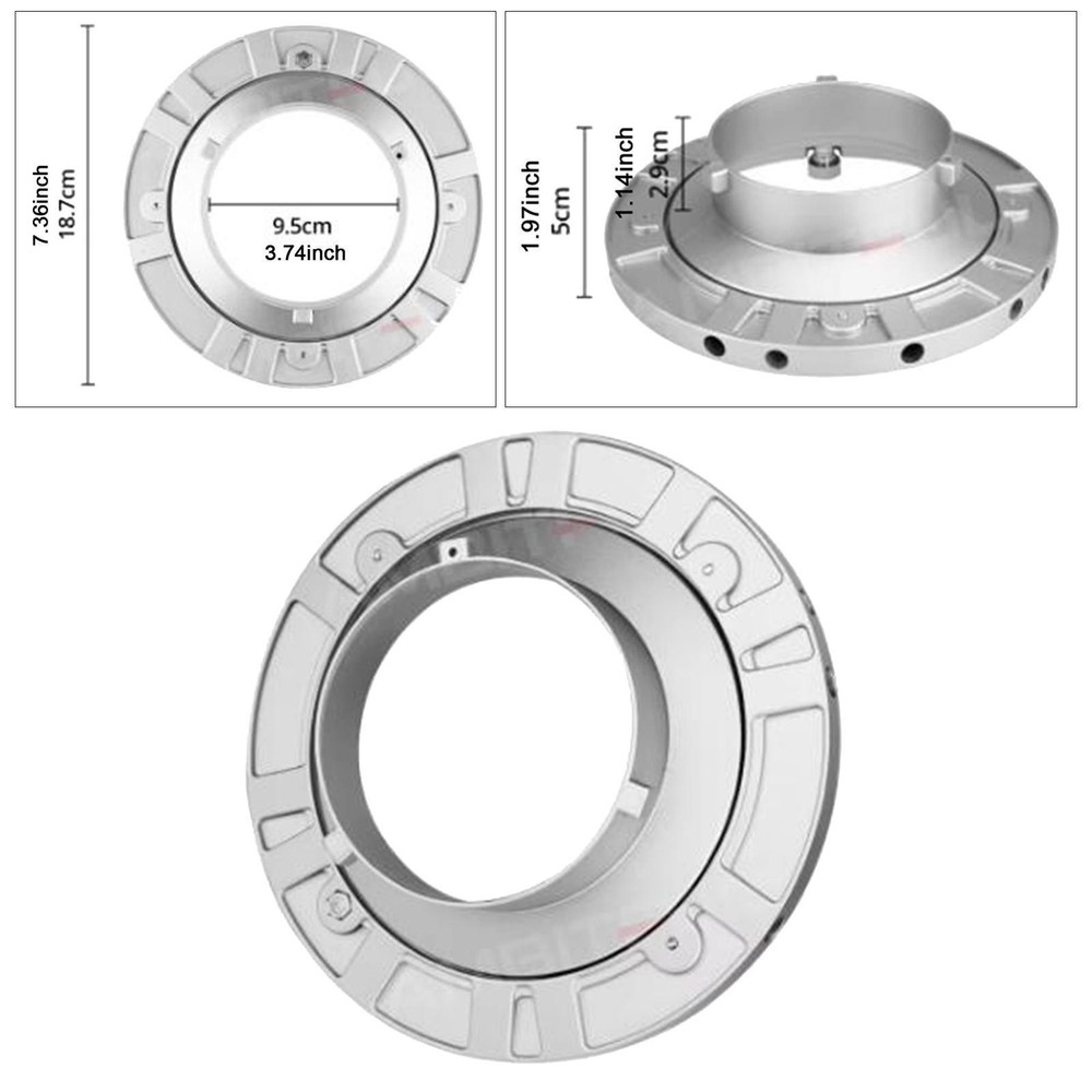 Metal Speed Ring Adapter 7.3inch Diameter Adjustable with Multi Mounting °