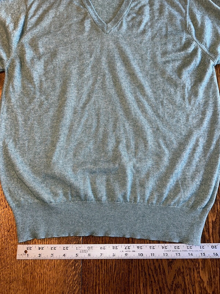 Silk Cashmere Sweater Tuttle Golf Collection Green V Neck Large? Pullover