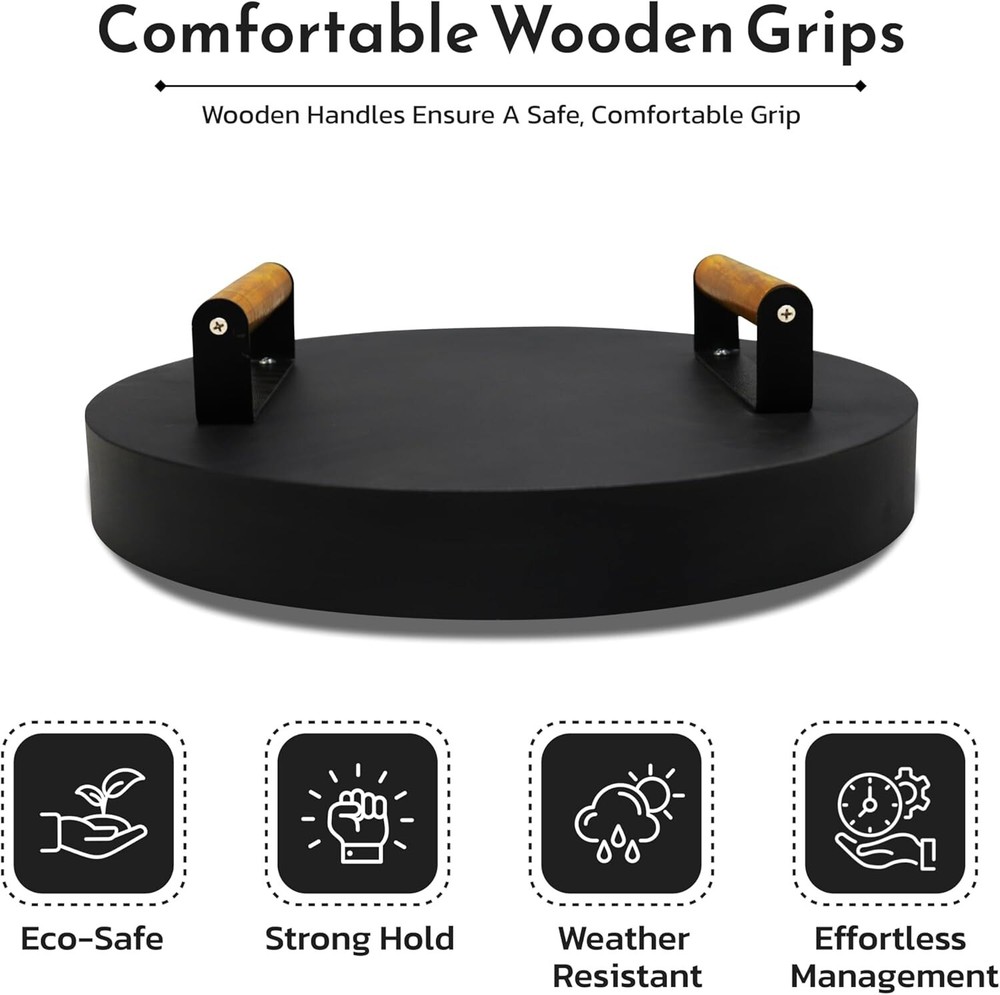 FEBTECH 15.5 inch Round Firepit Lid - Compatible with 15" Smokeless Fire Pits