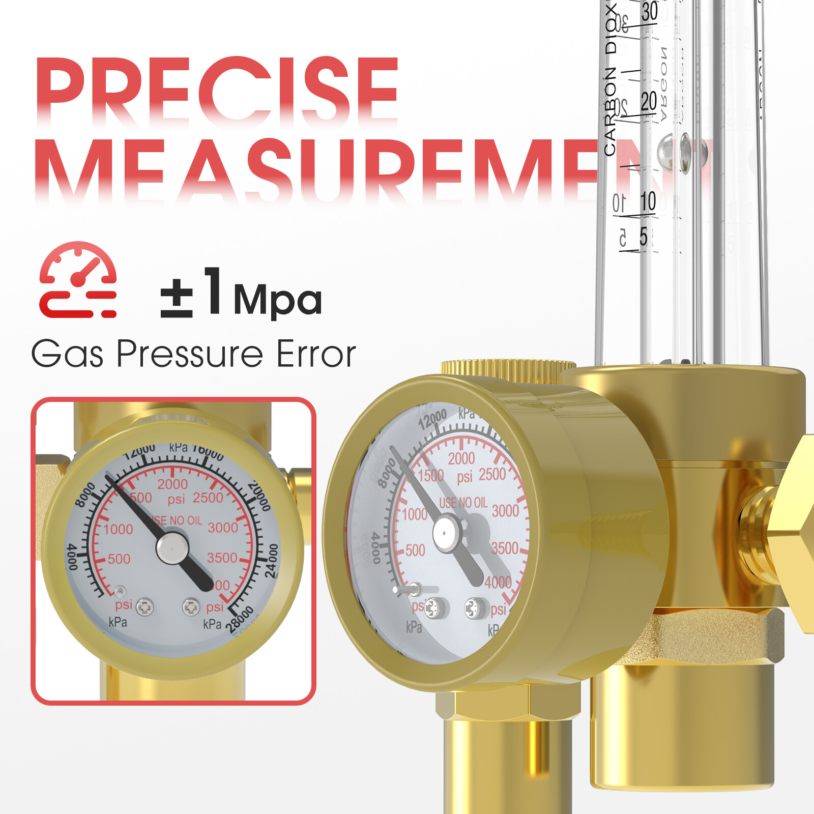 YesWelder Argon/CO2 FlowMeter Regulator for TIG/MIG Welding