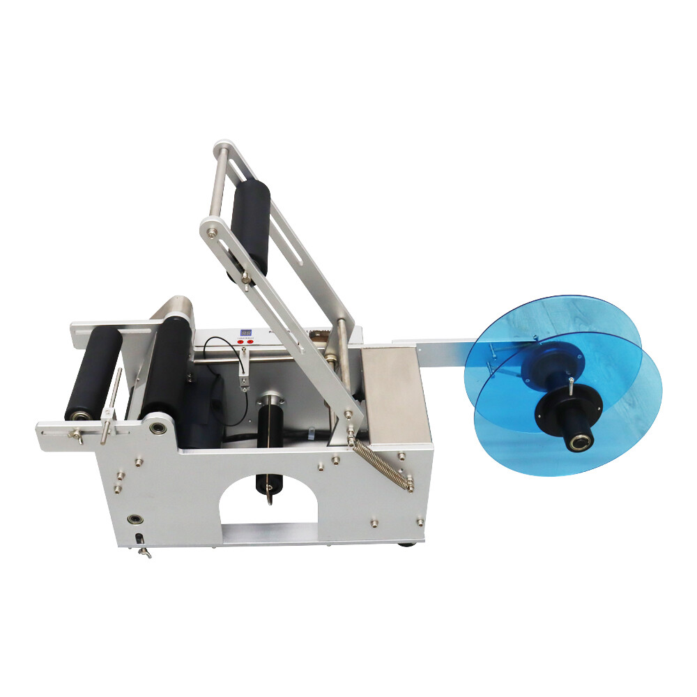 TECHTONGDA 110V Industrial Semi-automatic Round Bottle Labeling Machine SS