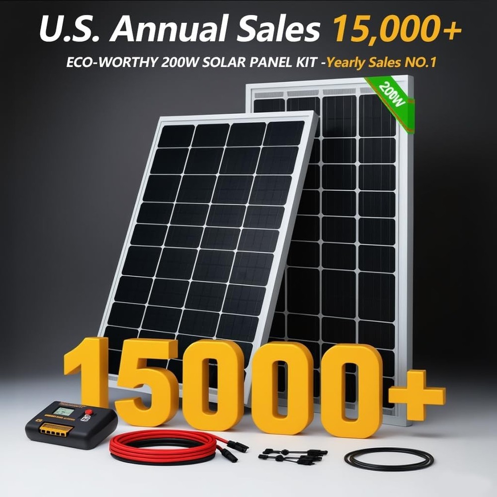 ECO WORTHY 200W Monocrystalline Solar Kit