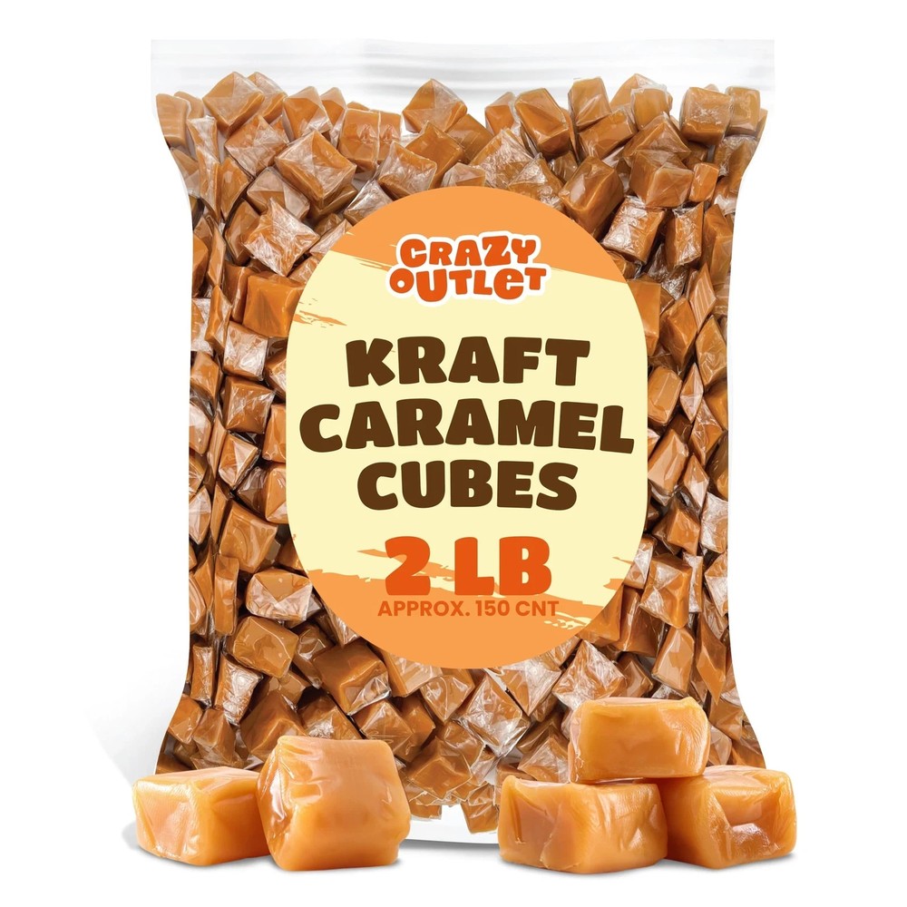 Kraft Caramel Cubes Candy Individually Wrapped Bulk Pack 2 Pounds
