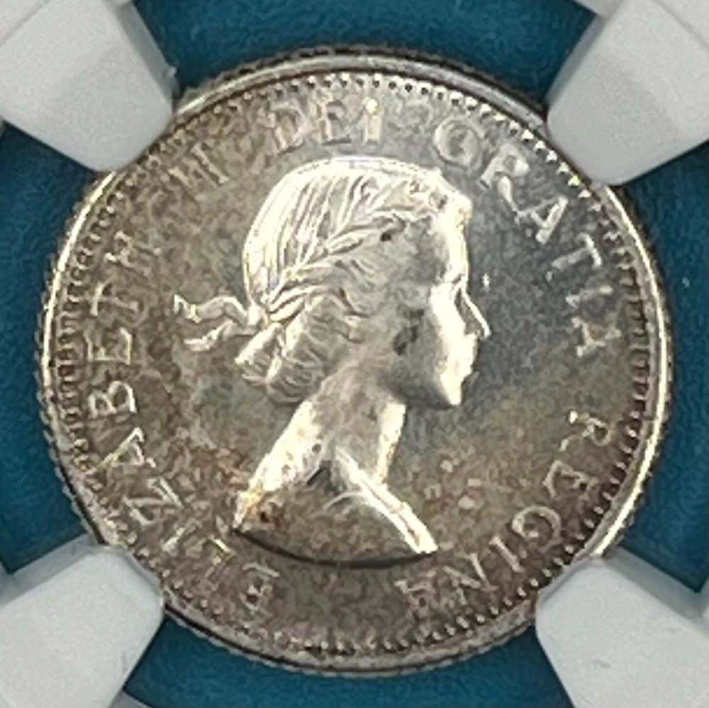 1963 Canada Silver 10c Dime NGC MS 64 toned