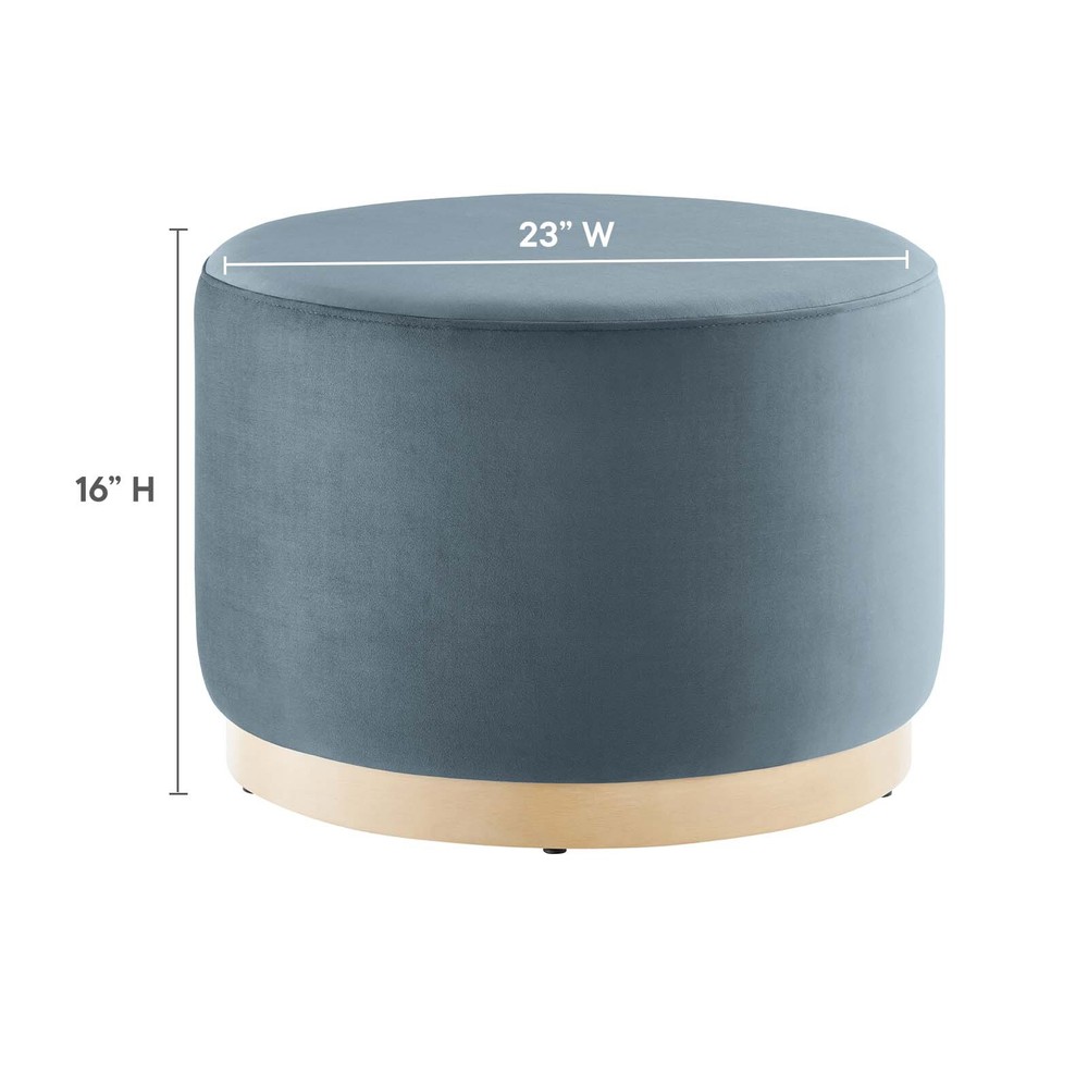Modway Large 23" Round Performance Velvet Upholstered Ottoman
