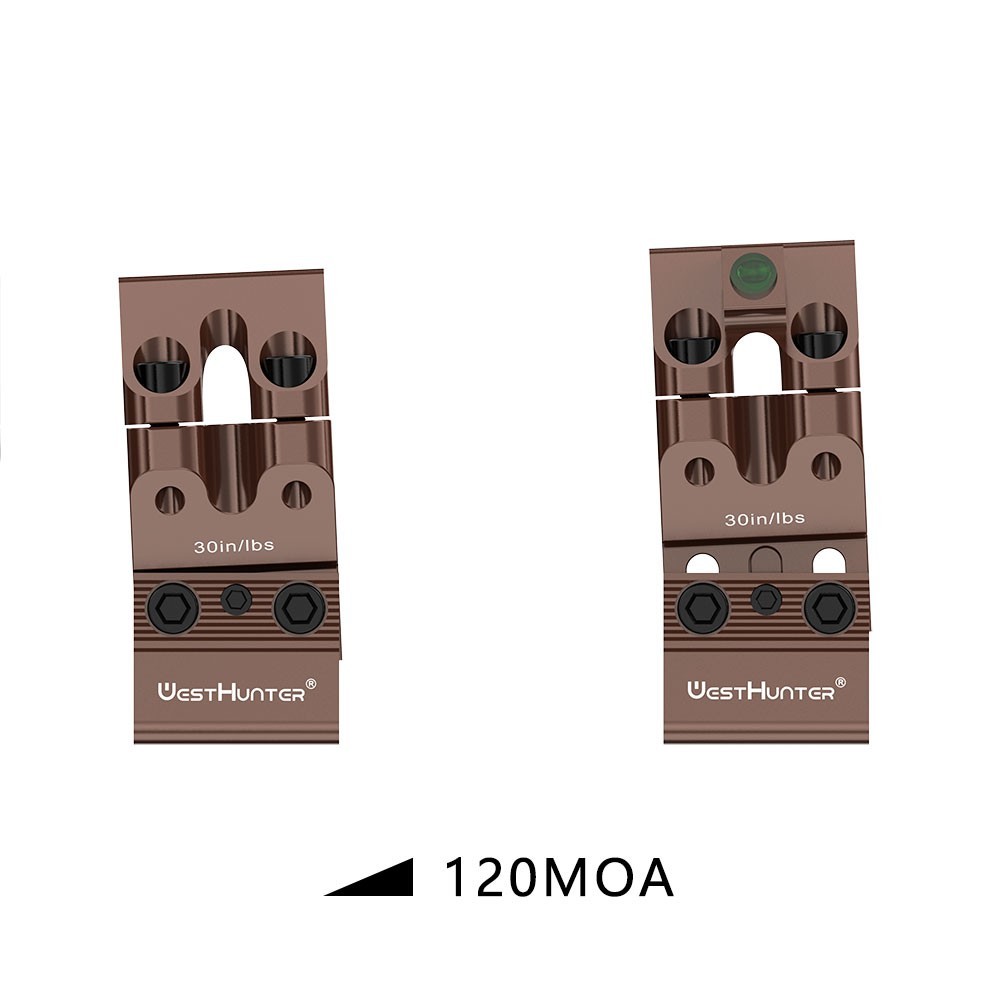 WestHunter Riser Dovetail Scope Rings 1"/30mm Adjustable Mounts Bubble Level