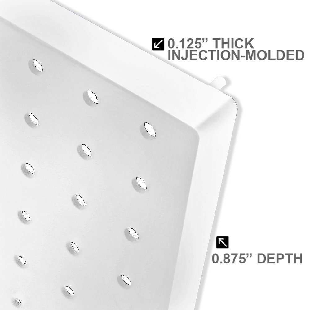 Azar 771660-WHT Pegboard 1-Sided Wall Panel, White Solid Color, 2-Pack