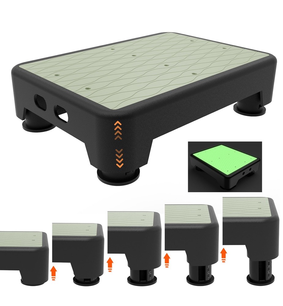 5-Level Adjustable Step Stool, Noctilucent Bedside Step, 700 LBS Capacity Saf...
