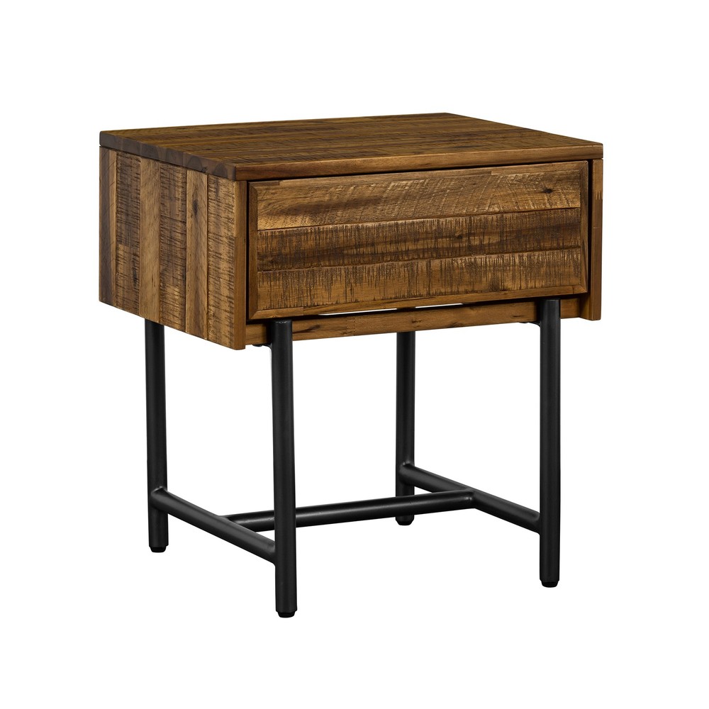 Cusco Rustic Acacia Single Drawer Night stand, Brown Single Box Product