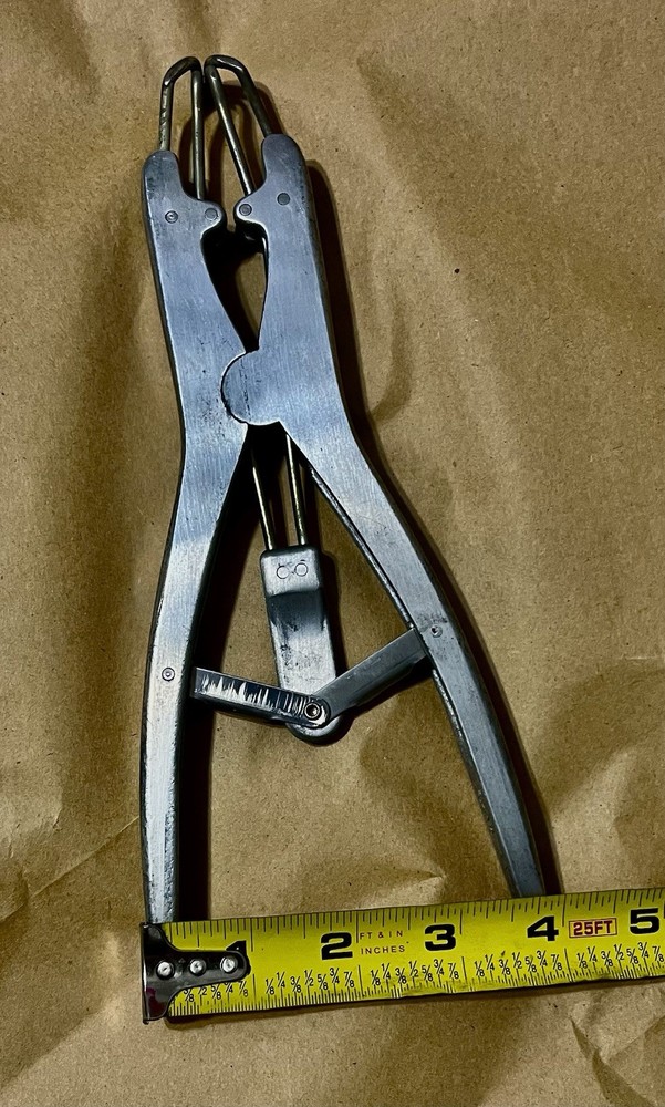 Vintage Elastrator Castration Docking Tool, original box, literature, antique
