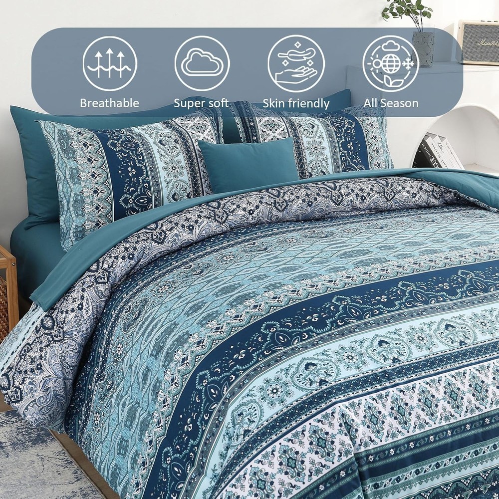 Blue Down Comforter Set (8-Piece)