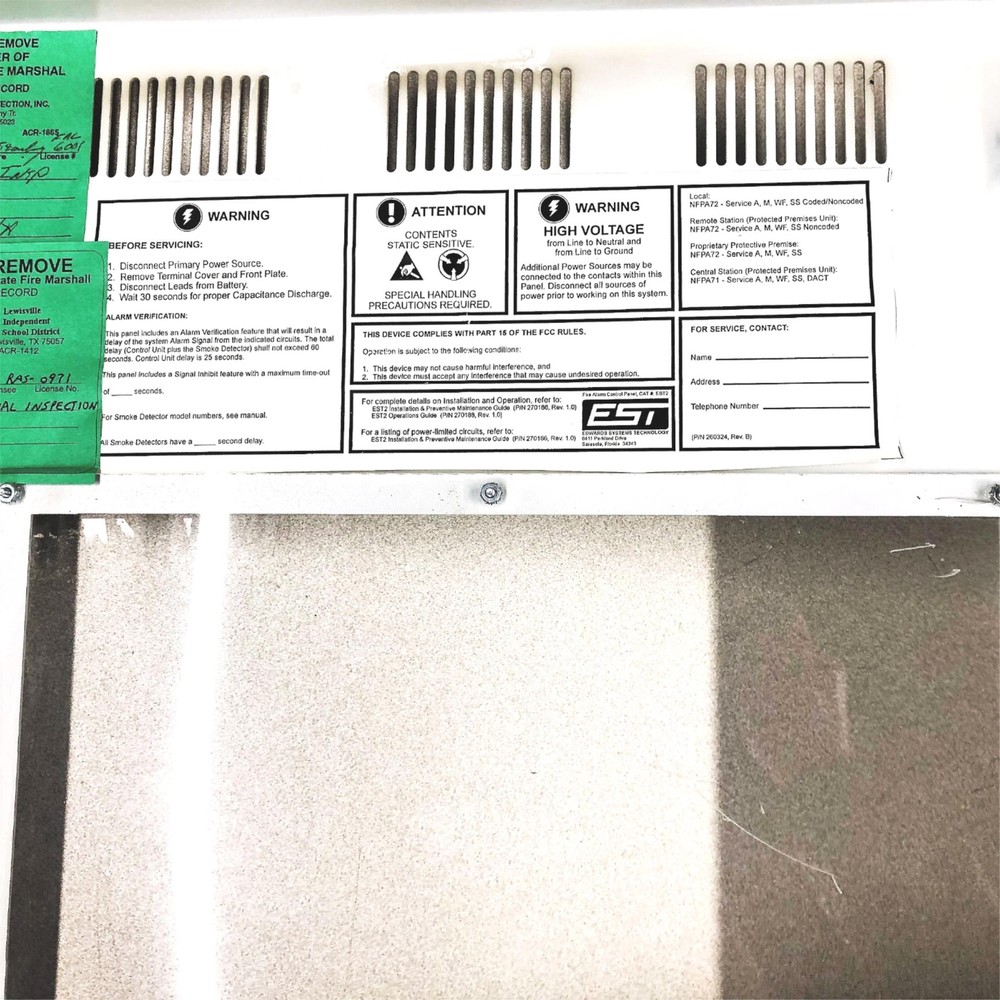 Edwards System Technology Empty Fire Alarm Enclosure EST 2 USED