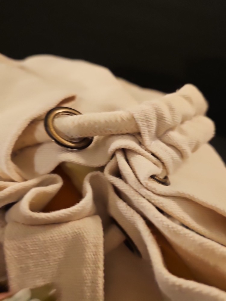 Laundry Hamper Bag with Adjustable Drawstring and Carrying Strap - Beige