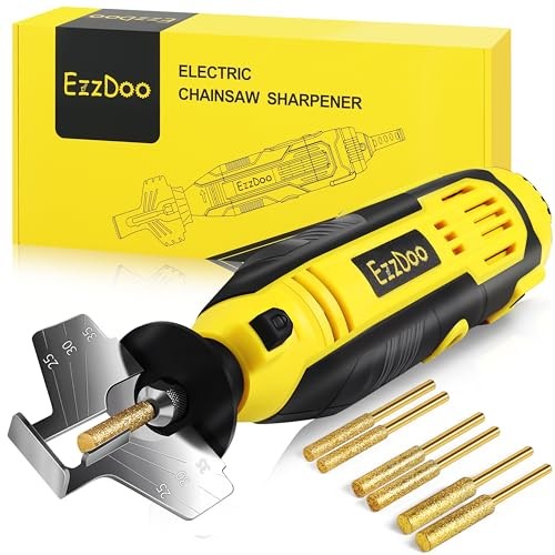 Electric Chainsaw Sharpener Kit with TITANIUM-COATED Diamond Bits - High-Speed