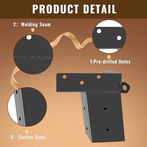 Deer Stand Brackets(4 Pcs ), 4"x 4" Deer Blind Deer Stand Bracket-Black