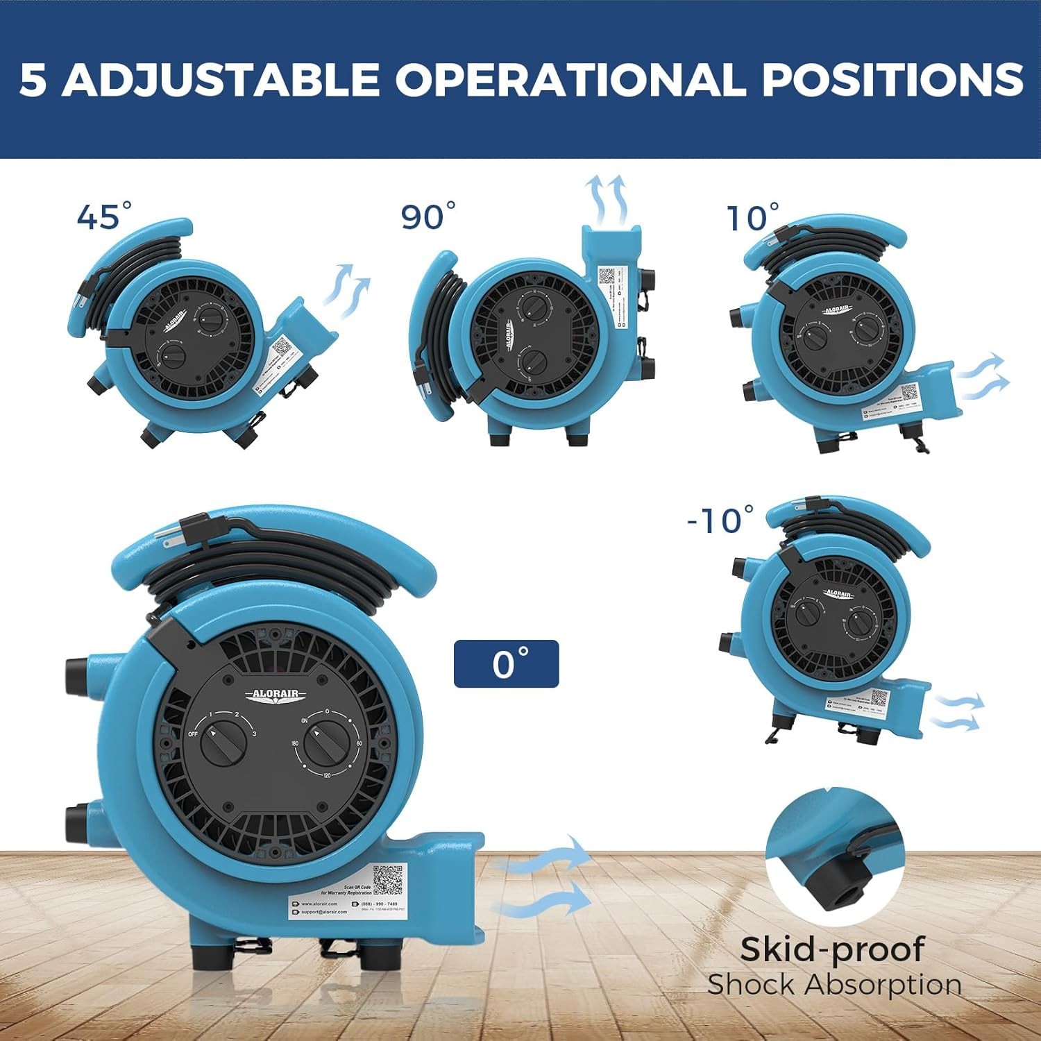 AlorAir GE1000T 1000 CFM Air Mover Blower Fan Floor Drying Fan Carpet Dryer