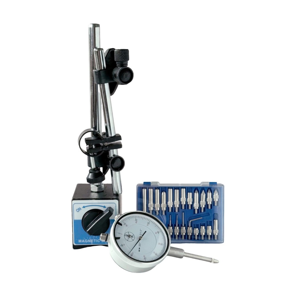 Magnetic Base Holder 135 lbs Pull Force Fine Adjust + 1" Dial Indicator 0.001"