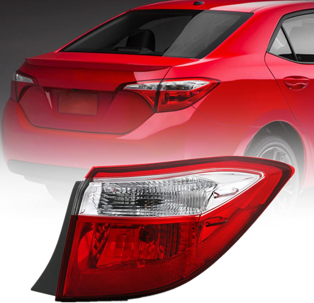 Outer Right Tail Light Assembly Replacement for Corolla Oe-Style 2014-2016 Tail