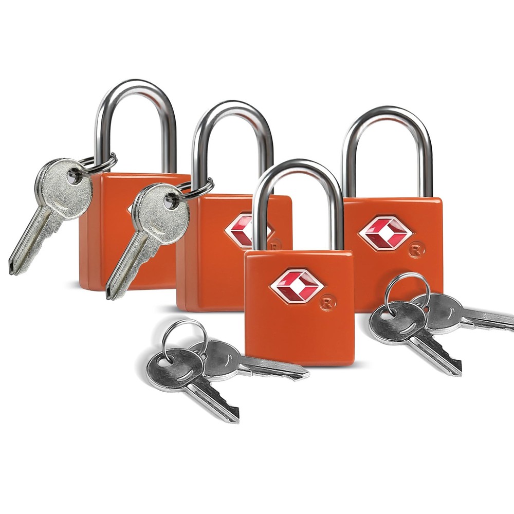 Luggage Locks TSA Approved 4 Pack, Small Lock with Key for Suitcase, Backpack...
