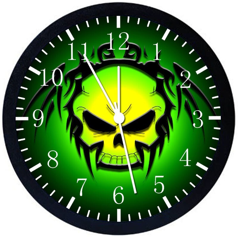 Skull Wall Clock 12" Large Personalized option with adding names E168