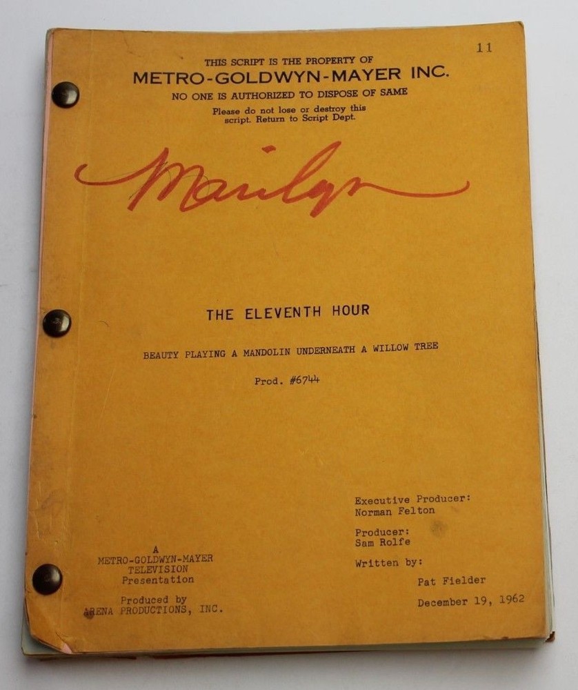 THE ELEVENTH HOUR 1962 Script Beauty Playing a Mandolin Underneath a Willow Tree