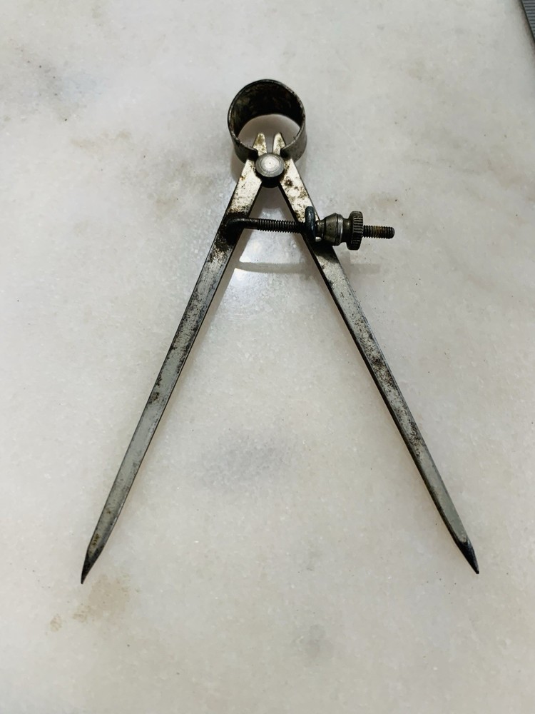 Drafting Compass And Geometry Rounder Vintage Used