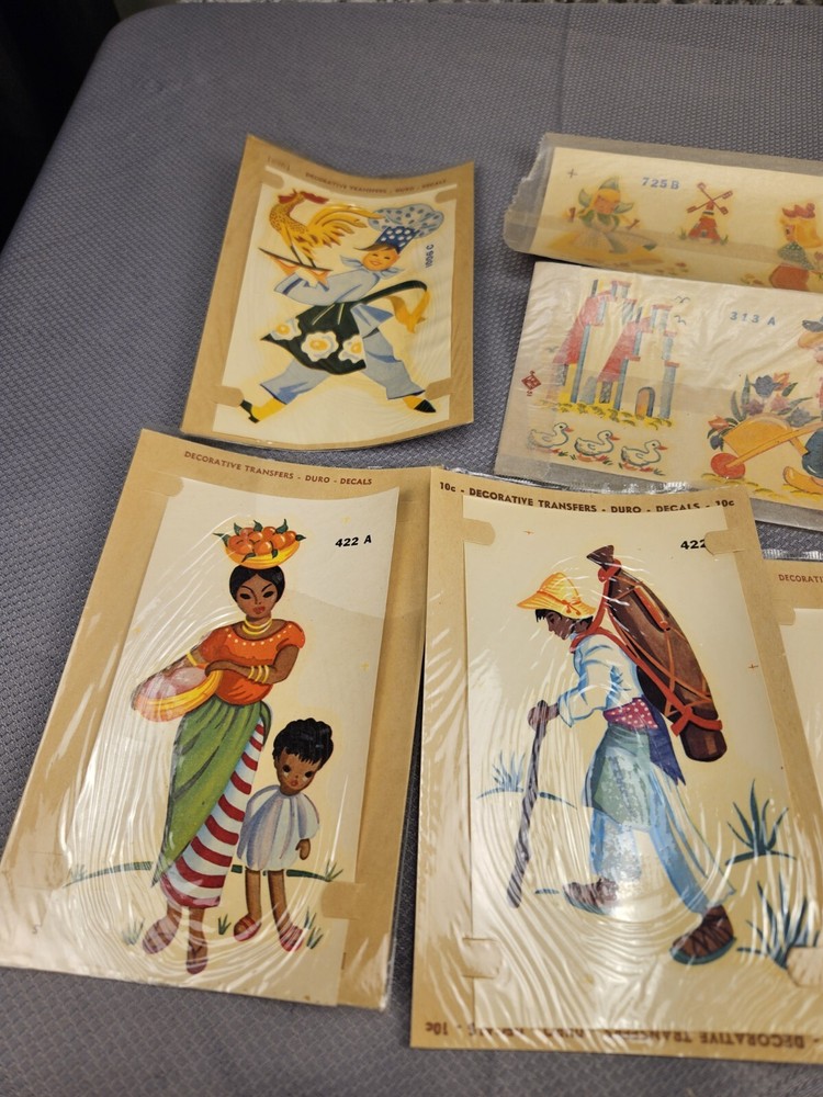 9 vtg duro Decorative Transfers #3