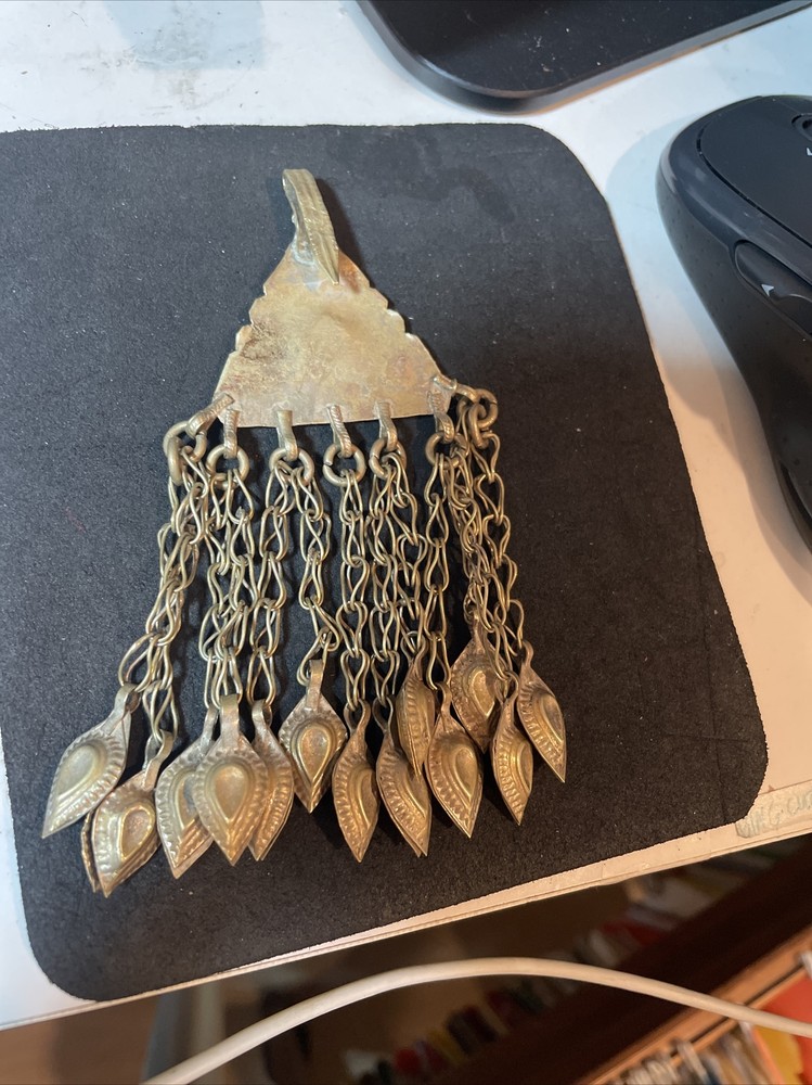 Triangular Jeweled Tribal Pendant
