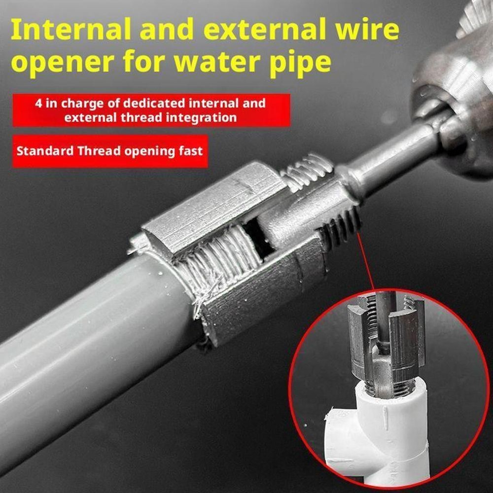 PVC Pipe Threader Cutting Kit Integrated Internal & External Pipe Threading-Tool