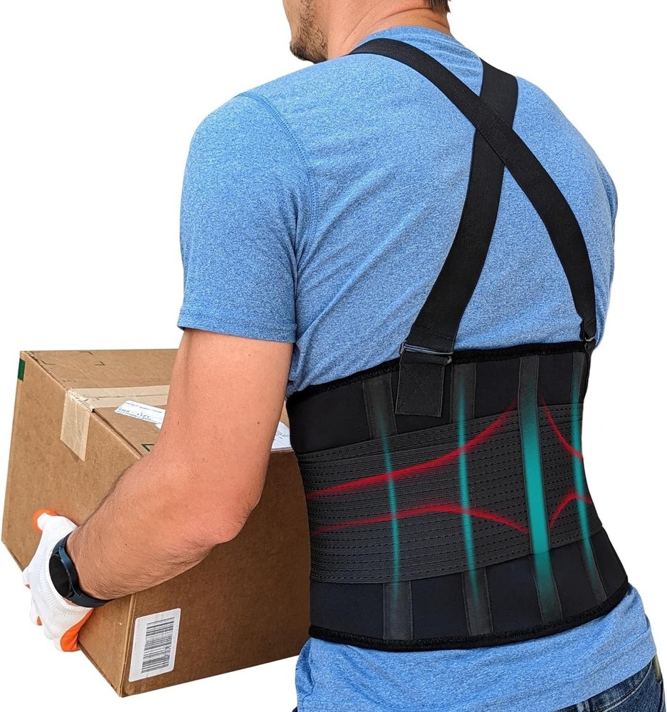 DARLIS Plus Size Back Support Belt with Removable Suspender Straps, Posture C...