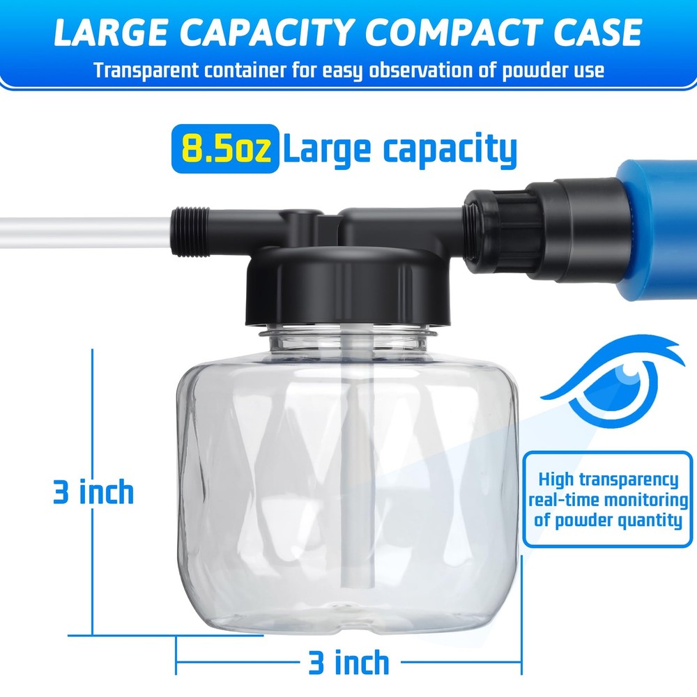 19" Powder Duster Sprayer with Push-Pull Air Pump for Blue 250ml（1Set）