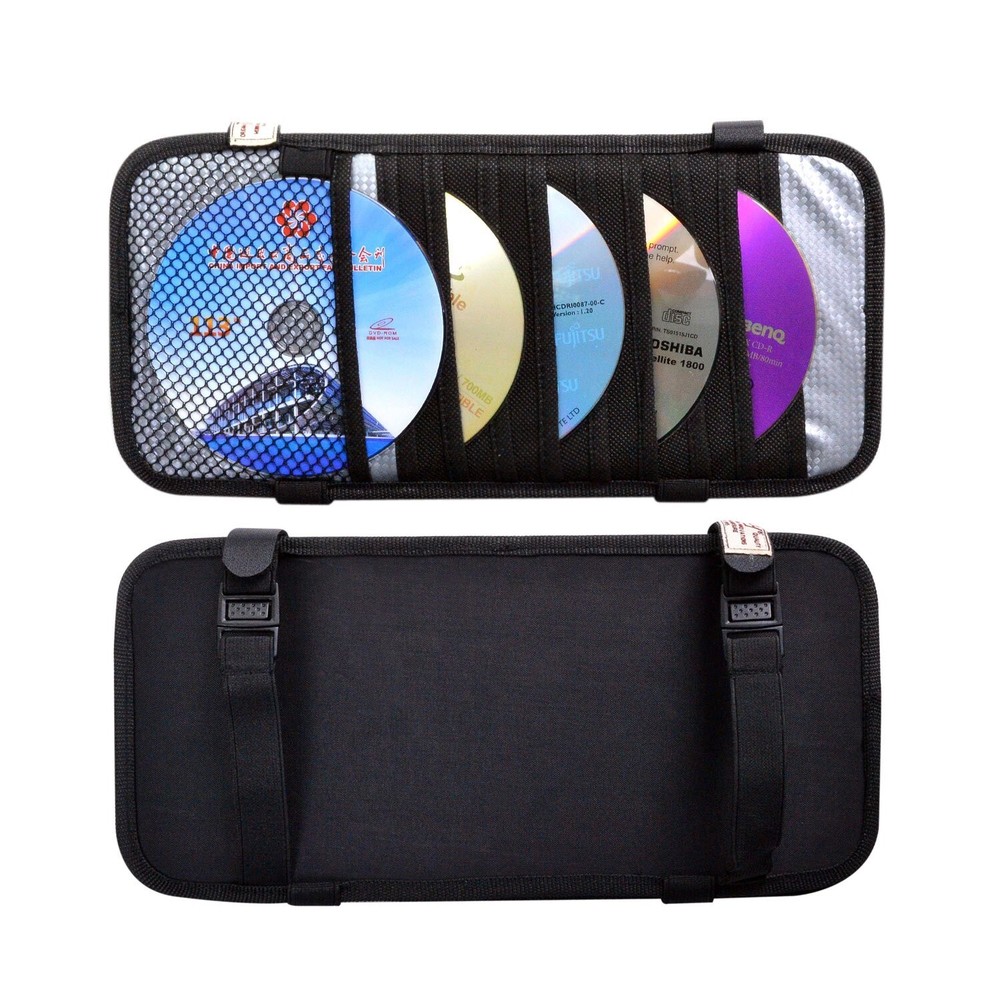 TFY Car Visor Organizer. Triple-Layer, 30 CD/DVD Disk Storage Holder - Black