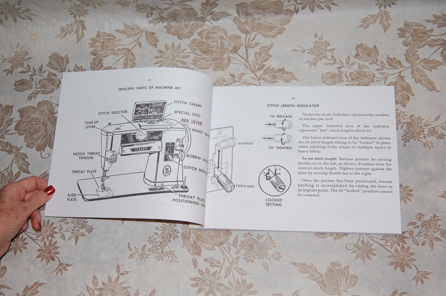 Rare Deluxe-Edition Instructions Manual for Singer 401, 401A Sewing Machine